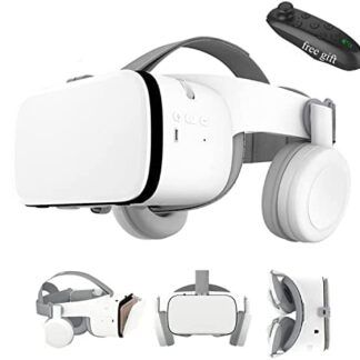 3D VR Headset for iPhone Apple Android PC | VR Goggles Glasses W/ Remote for Kids & Adult | Play Game, Watch 3D IMAX Movie, Metaverse White